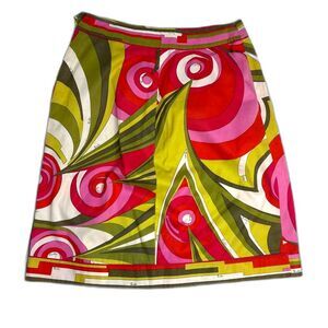 Emilio Pucci Vintage 60’s Saks Fifth Avenue Vibrant Abstract Pencil Skirt 8 RARE